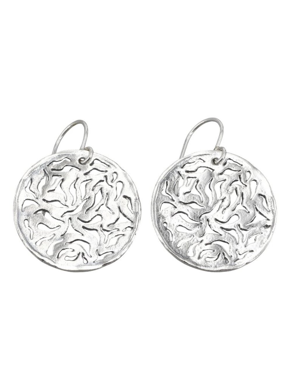Retired Silpada Sterling Intricate Cut Out Disc Salta Escape Drop Earrings W1771